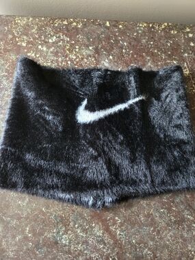 Nike Faux Fur Black Snood with White Swoosh